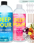Deep Pour Epoxy Resin, 51Oz Epoxy Resin Kit for 2-4" Pour Depths, Crystal Clear & High Gloss, Bubble-Free Casting Resin for Flower Preservation, River Tables and Mold Crafts - 2:1 Mix Ratio