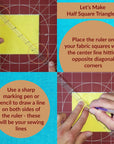 Exclusive | Quarter-Inch Patchwork Sewing Ruler Set | Includes 9" and 17" Quilting Rulers for Precise Marking and Measuring | ¼," ½," and 1" from Each Side | Non-Slip Coating Grips Fabric