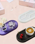 2 Pieces DIY Tray Silicone Resin Mold - Oval Jewelry Making Molds, Clear Epoxy Resin Casting Mold for DIY Jewelry Container Ring Trinket Storage Plate Mould with Resin, Handmade Soap Etc