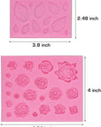 Roses Collection Fondant Mold-Rose Flower and Leaves Shapes Silicone Mold for Sugarcraft Cake Decoration, Cupcake Topper, Polymer Clay, Candy, Chocolate, Soap Wax Making Crafting Projects