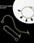 20 Pieces Chain Bracelets Stainless Steel Link Bracelet round Link Chain Bracelets with OT Toggle Clasp Jewelry Bracelet Making Chain for Women Girls Valentine'S Day Present (Gold)