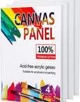 4 Pack 8X10 Inch Canvas Boards for Painting, Blank Canvases for Painting,Triple Primed for Oil & Acrylic Paints, 100% Cotton Canvas Panels, 3Mm Thickness