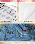 6 Sheets 8.5"X11" Sticky Water Soluble Embroidery Stabilizer, Dissolvable Printable Self Adhesive Wash Away Stabilizer for Print or Draw Patterns Hand Machine Embroidery