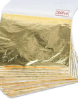 200Pcs Gold Leaf Sheets Gold Foil Sheets for Gilding Crafting, Art & DIY Projects, Picture Frames, Home Walls, Interior and Multi Artistic Decoration, Imitation Gold Foil Sheets 5.5" X 5.5"