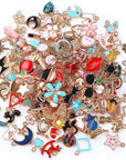 170Pcs Jewelry Making Charms Assorted Gold Plated Enamel Necklace Bracelet Charms Pendants for DIY Jewelry Making
