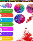 Alcohol Ink Set – 48 Bottles Vibrant Colors High Concentrated Alcohol-Based Ink, Concentrated Epoxy Resin Paint Colour Dye, Great for Painting,Resin Petri Dish, Coaster,Tumbler Cup Making,(10Ml Each)