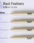 - Black Fineliners, 0.25Mm, 4 Pack, Bible Pens No Bleed, Fine Tip, Ultra Fine, Black Art Pens