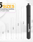 Beading Needles, 20 Pieces,Assorted Sizes, Seed Beading Needles,Large Eye Beading Needles for Beading & Jewelry Making with Aluminum Storage Tube