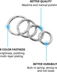 16PCS Spring O Ring Zinc Alloy round Carabiner Snap Trigger Buckle DIY Clip 4 Styles for Key Chains Bag