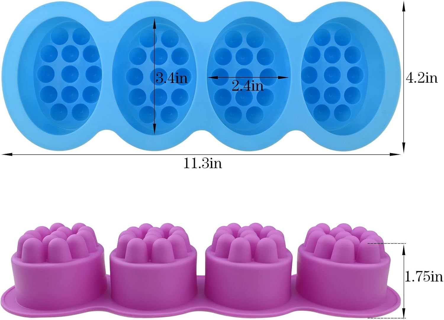Silicone Massage Bar Soap Molds, 2 Pack 3D Hair Comb Ice Mold, Hair Brush Silicone Soap Molds for Soap Making, DIY Unique Hair Masks Salon Spa Scalp Massager