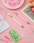2 Pcs Diamond Painting Pen with 40 Pcs Diamond Painting Wax Diamond Painting Pen Replacement Wax Glue Diamond Art Accessories and Tool Quickly Pick up Beads Gems for DIY Painting Craft