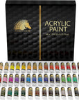 Acrylic Paint Set - 48 X 12Ml Tubes - Lightfast - Heavy Body - Non Fading - Vibrant Colors - Artist Quality Painting Supplies - Professional Grade Paints
