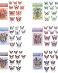 Butterfly Stickers Set (120 Pieces with 6 Themes)-Gorgeous Crystals Holographic Transparent Resin Waterproof Sticker Decals for Scrapbook Supplies Junk Bullet Journals Laptop Crafts Decor