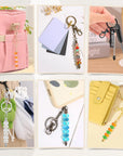 18Pcs Beadable Keychain Bar Bulk, Colorful Plating Alloy Beaded Keychain, Blank Keychain Making Supplies DIY