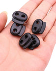 100 Pcs Plastic Cord Locks for Drawstrings Double Hole Spring Stopper Fastener Slider Toggles End for Drawstrings Shoelaces Backpack Lanyard