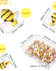 40 Pcs Tiny Resin Bees Decor Bumble Bee Embellishment Resin Bees Craft Decorations with Storage Box for DIY Craft Wreath Scrapbooking Party Home Decor, 0.98 In, 0.74 In, 0.55 In