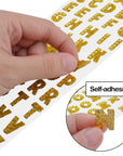 Self Adhesive Glitter Alphabet Stickers, 8 Sheets Glitter Crystal Rhinestones Alphabet Letter Stickers a to Z Letter for Grad Cap and Handicraft Art - 8 Colors