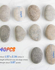 40PCS Rocks for Painting,Smooth Unpolished Craft Rocks Stones DIY Rocks Flat Assorted Size and Shapes Range around 1.5-2.36 Inch Each for Kids Painting Arts,School Painting Projects,Party,Gifts