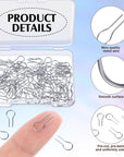 200 Pieces High Temperature Nichrome Wire Jump Rings R Shaped Hanging Burning Needle with 1 Plastic Storage Box Nichrome Hooks for Hobbyists DIY Pendant Ceramic Ornaments Fusing in Glass