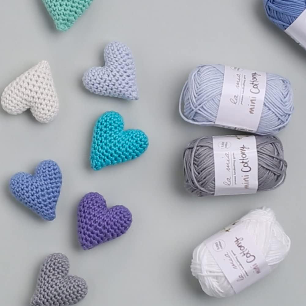 Mini Cottony 20 Skein 100% Cotton Mini Yarn, Total 17.6 Oz Each 0.88 Oz (25G) / 65 Yrds (60M), Light, Dk (V1)