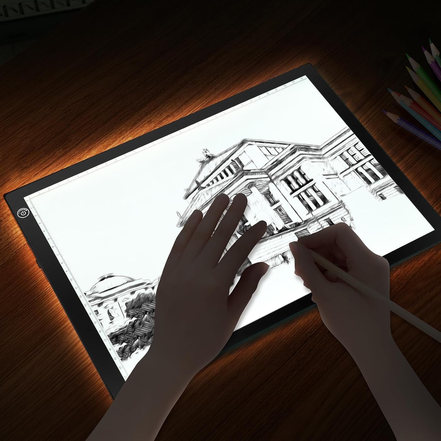 Rechargeable A4 LED Light Tracing Pad, Adjustable Battery Powered Drawing Tablet, Artcraft Portable Light Copy Board for Tattoo Transferring, Diamond Art, Weeding Vinyl