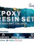 Epoxy Resin Kit, 16OZ 2 Part Resin with 1:1 Ratio, Self Defoaming & Self Leveling, No Vocs & BPA, Low Odour for DIY Resin Art(Coating, Casting, Bonding)