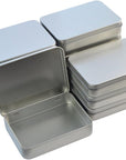 12Pcs Metal Rectangular Empty Hinged Tins Box Containers 4.5X3.3X0.9 In, Mini Portable Box Small Storage Kit Home Organizer Holders for First Aid Kit, Survival Kits, Storage, Herbs Pills Crafts