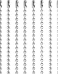 Pack of 50 Ball Bead Chain, Dog Tag Chain Necklace Bulk 24 Inches Silver Nickel Plated Ball Chain for Jewelry Making DIY Crafts 2.4Mm Bead Adjustable Metal Pull Chain with Matching Connector