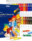 Acrylic Paint Set, 24X12Ml Tubes, Non-Toxic Craft Paints for Canvas, Paper, Wood, Ceramic, Painting Art Supplies for Adults, Beginners