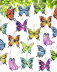 20 PCS Butterfly Diamond Painting Keychains Kit Double Sided Diamond Art Key Rings Hanging 5D Diamond Ornaments Butterfly Full Drill Diamonds Pendants for Spring Summer Beginners Adults DIY Crafts