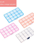 4 Pack 15 Grids Bead Organizers and Storage, Small Plastic Jewelry Organizer Box with Removable Dividers for Beads Earring Storage Containers(6.9 X 3.9 X 0.9 Inches)