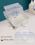 Art Supply Box Sewing Box 3 Layers Craft Organizers and Storage with Handle Tool Box Tackle Box Organizer