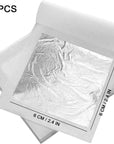 20Pcs Silver Leaf Sheets 2.4"X2.4" Edible Silver Leaf Pure Silver Leaf for Beauty Routine and Makeup, Bakery and Pastry,Cake Decoration, Chocolates and Gilding DIY Art and Craft Work Furniture