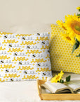 6Pcs Summer Cotton Fabric Bundles Bee Daisy Honeycomb Plaid Fat Quarters Bee Theme Quilting Patchwork Squares for DIY Handmade Craft Decor, 18 X 22 Inch