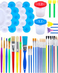 Painting Brushes, 45PCS Kids All Purpose Paint Supplies Include Paint Cups with Lids Palette Tray Multi Sizes Paint Brush Set for Kids Gifts School Prizes Art Party