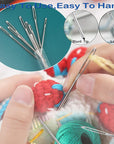 18+1PCS Large Eye Blunt Needles, Stainless Steel Yarn Knitting Needles, Sewing Needles, Crafting Knitting Weaving Stringing Needles,Perfect for Finishing off Crochet Projects.