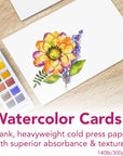300 Series Watercolor Cards, 5X6.875 Inches, 6 Cards & Envelopes - Custom Greeting Cards for Weddings, Events, Birthdays, Holidays