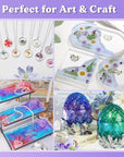 80Oz Crystal Clear Casting Resin Kit,Bubbles Free Epoxy Resin Supplies,Clear Resin for Craft,Tumblers,Molds,Jewelry,Resin and Hardener with 6 Mica Powders,Large Silicone Cup