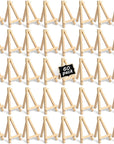 60 Pack 5 Inch Mini Wood Display Easel Artist Small Wooden Easel Stand Art Craft Painting Triangle Easel Canvas Holder Mini Easels Pack Tabletop Stand for Card Artist Photos Phone Wedding