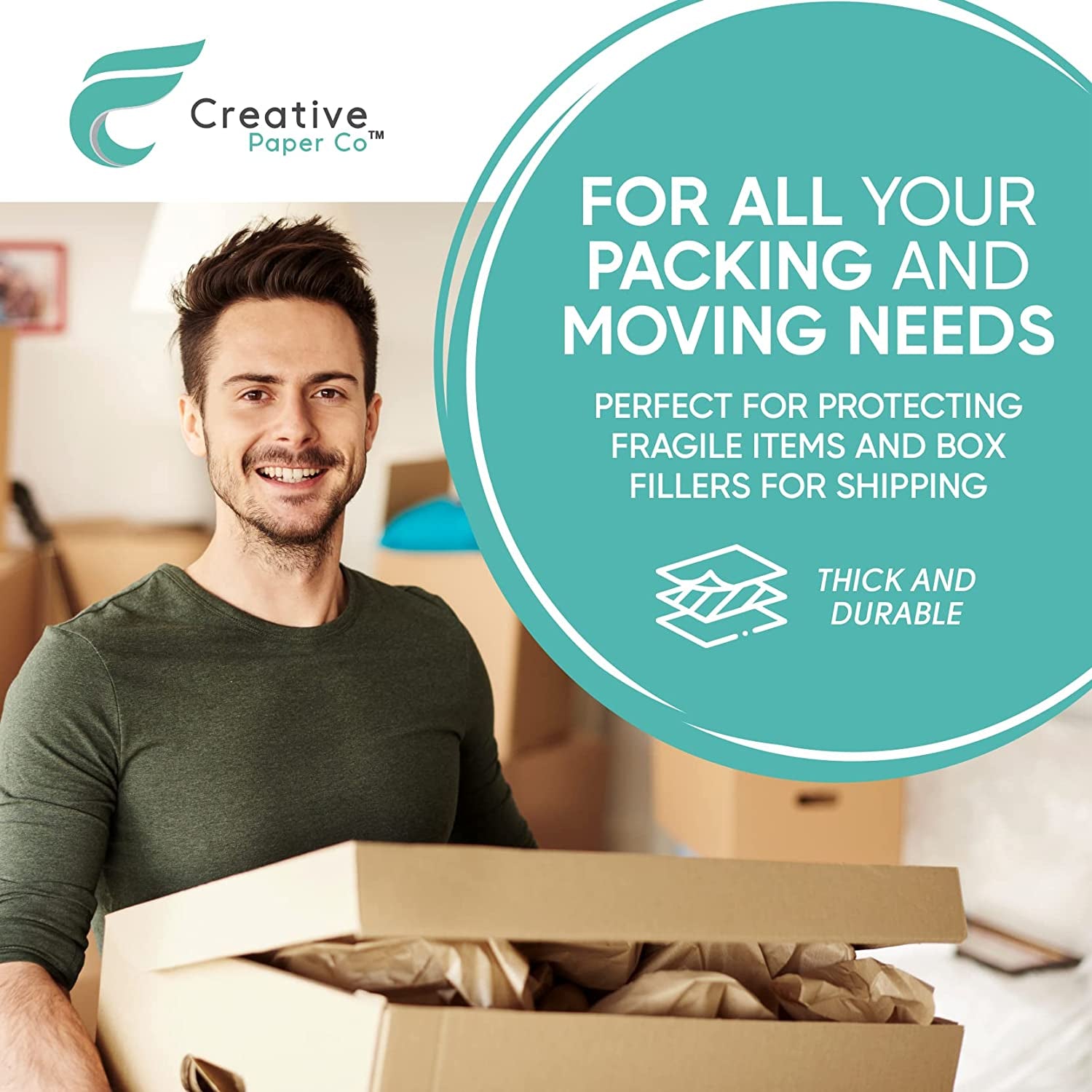 Made in USA Brown Kraft Paper Jumbo Roll 30" X 2400" (200Ft) Ideal for Gift Wrapping, Art, Craft, Postal, Packing, Shipping, Floor Protection, Dunnage, Parcel, Table Runner, 100% Recycled Material