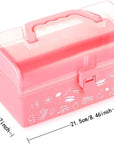 Plastic Art Box for Kids - Portable Multi-Purpose Storage Box for Toys, Crafts, Art Supplies - Pink