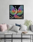 5D Phoenix Diamond Painting Kits for Adult, Fire Phoenix Full Drill round Diamond Cross Stitch Colorful Painting by Number Rhinestone Embroidery Arts Craft Diamond Art 12X12 Inch