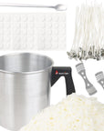 Candle Making Kit, 60Pcs Candle Wicks, 60Pcs Candle Wicks Sticker, 1Pc Candle Wax Pouring Pot, 2Pcs 3-Hole Wicks Centering Devices, 1Pc Mixing Spoon, DIY Candles Craft Tools