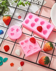 3 Pcs 3D Strawberry and Flowers Silicone Mold Strawberry Baking Mold Fruit Fondant Mold Handmade Candy Jelly Bakeware for Baking Chocolate Pan Cake Kid Cupcake Soap Candle Clay Resin Wax Making