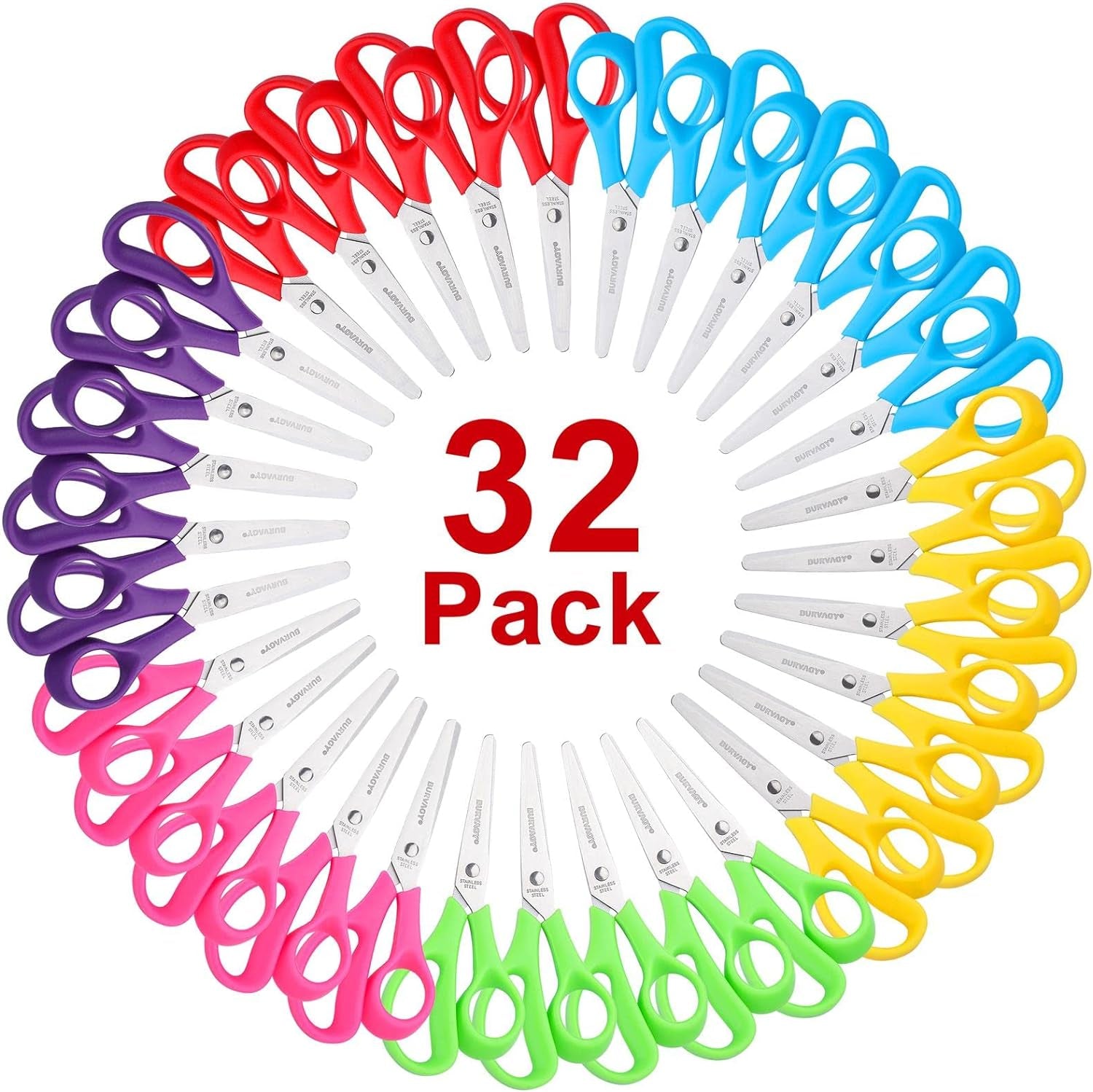 Scissors,  6" Multipurpose Scissors Bulk 16-Pack, Right/Left Handed Comfort-Grip Handles Ultra Sharp Blade Shears Sturdy Sharp Scissors for Office Home School Sewing Fabric Craft Supplies
