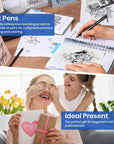 Art Pens, Black Drawing Pens 8 Size Ink Pens Set for Artist Writing, Sketching, Manga, Anime