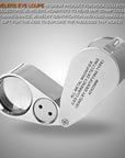 40X Jewelers Loupe, LED Light Illuminated Folding Magnifying Jewelry Eye Magnifier (LED Currency Detecting/Jewlers Identifying Type Lupe)