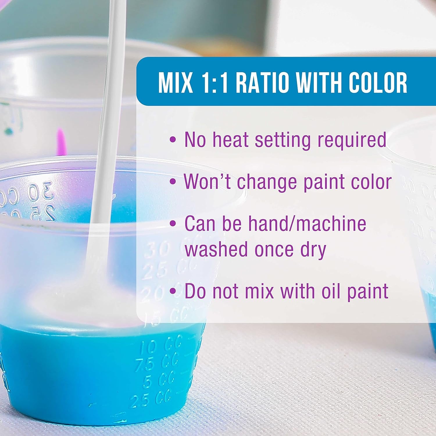 Professional Effects Fabric Medium, 4 Ounce Bottle - Extender, Improves Acrylic Paint Adhesion to Fabrics, Textiles, Increases Transparency, Flexible - Decorate Clothing, Bags, Shoes