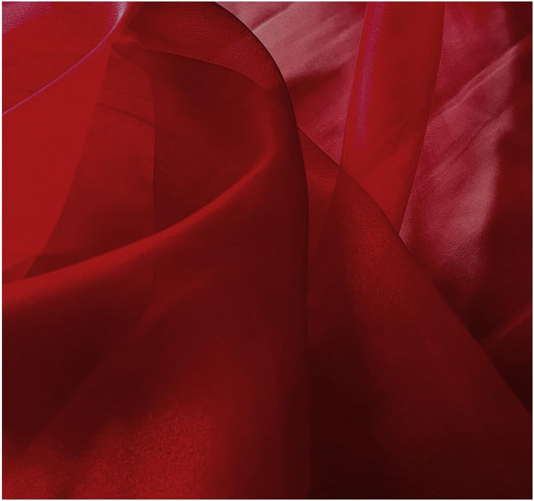 Pack of 25 Yards Long Bridal Solid Sheer Organza Fabric Bolt for Wedding Dress, Fashion, Crafts, Decorations, Backdrop, Christmas Craft Supplies, Silky Shiny Organza Fabrics 44” Wide- Dark Purple