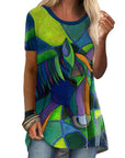 Crew Neck Casual Ethnic Style Vintage Print Short Sleeves T-shirt